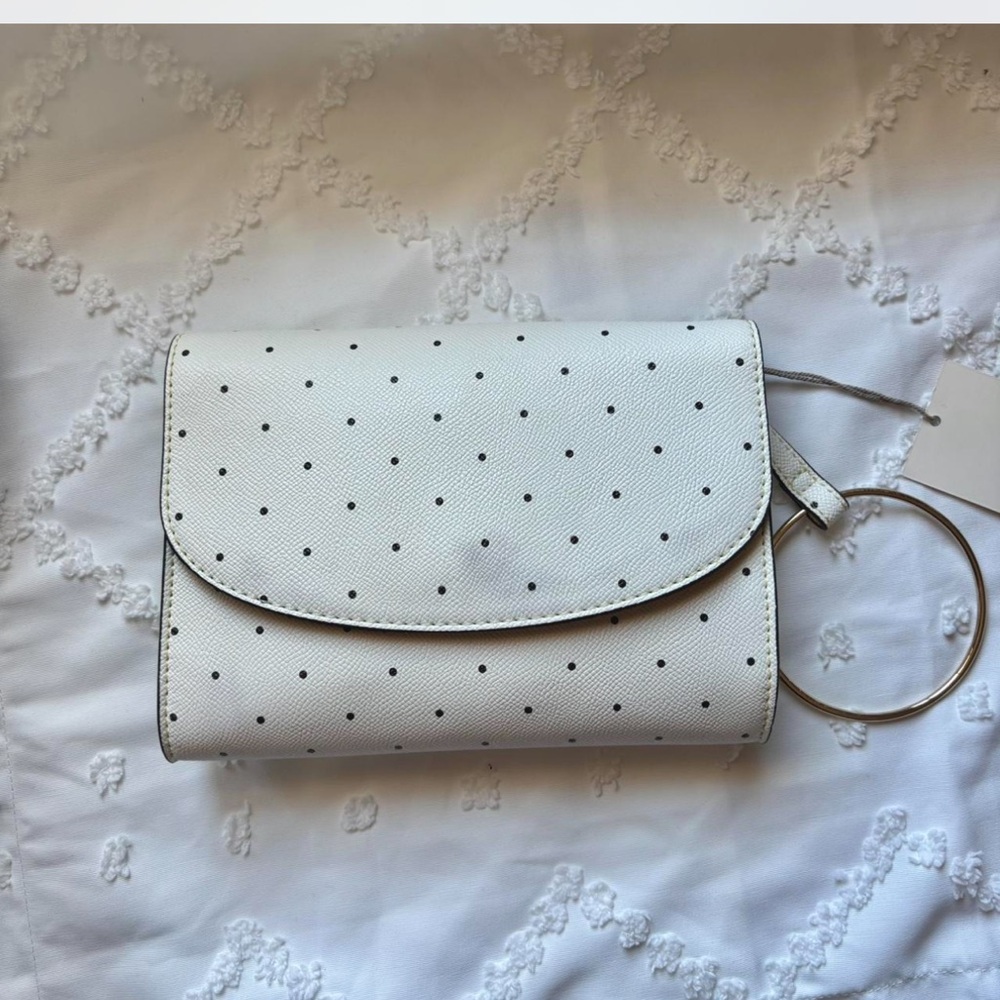 Target White and Black Polka Dot Wristlet Clutch